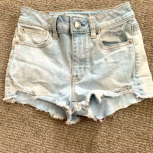 American eagle mid rise distressed shorts
